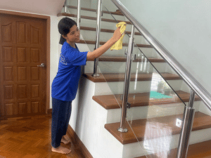 burmese-maid-clean-stairs
