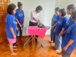 burmese-maid-ironing